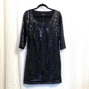 WHBM Black Sequin Dress NWT